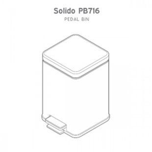 Відро для сміття з педаллю 16 л Rixo Solido PB716W